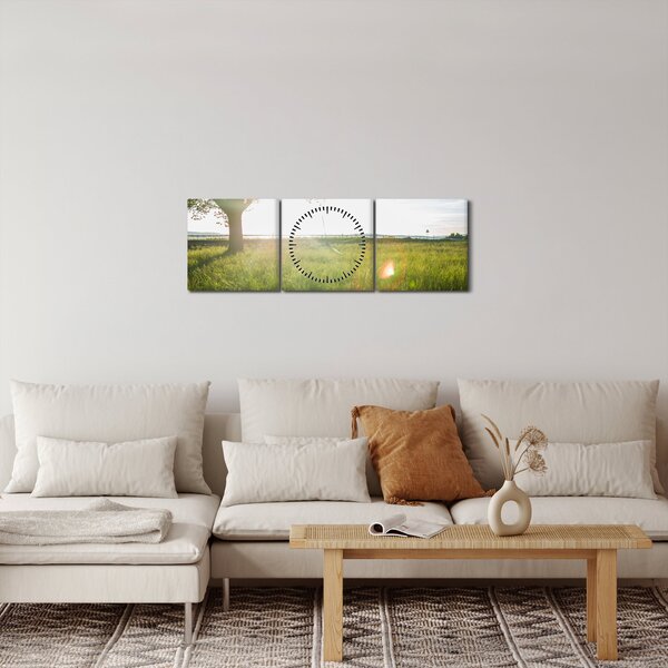 Slika stabla u polju (sa satom) (90x30 cm)