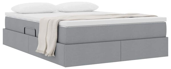 Krevet s madracem i skladištem Svijetlo siva 140 x 190 cm - Svjetlosiva / 140 x 190 cm