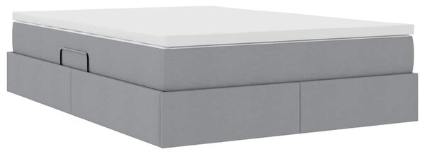 Krevet s madracem i skladištem Svijetlo siva 140 x 190 cm - Svjetlosiva / 140 x 190 cm
