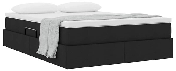 Krevet s madracem i skladištem Crna 140 x 190 cm Poliester - Crna / 140 x 190 cm