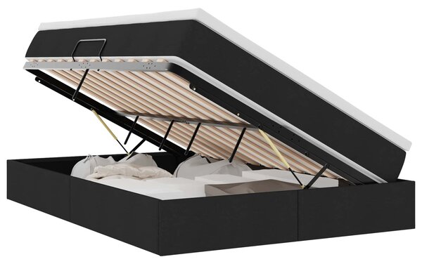 Krevet s madracem i skladištem Crna 140 x 190 cm Poliester - Crna / 140 x 190 cm