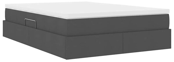 Krevet s madracem i skladištem Crna 140 x 190 cm Poliester - Crna / 140 x 190 cm