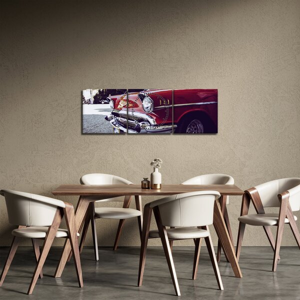 Slika starog automobila (sa satom) (90x30 cm)