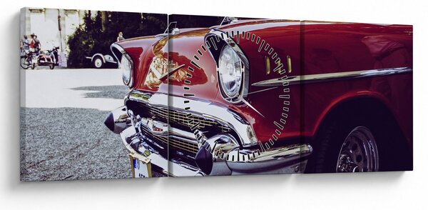 Slika starog automobila (sa satom) (90x30 cm)