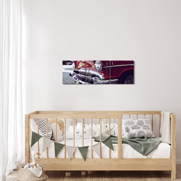 Slika starog automobila (sa satom) (90x30 cm)