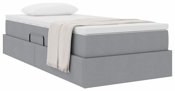 Krevet s madracem i skladištem Svijetlo siva 90 x 190 cm - Svjetlosiva / 90 x 190 cm