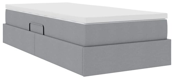 Krevet s madracem i skladištem Svijetlo siva 90 x 190 cm - Svjetlosiva / 90 x 190 cm