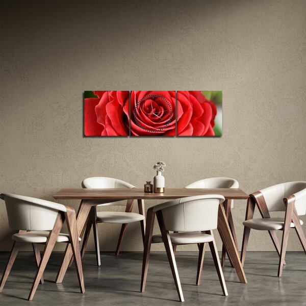 Slika cvijeta ruže (sa satom) (90x30 cm)