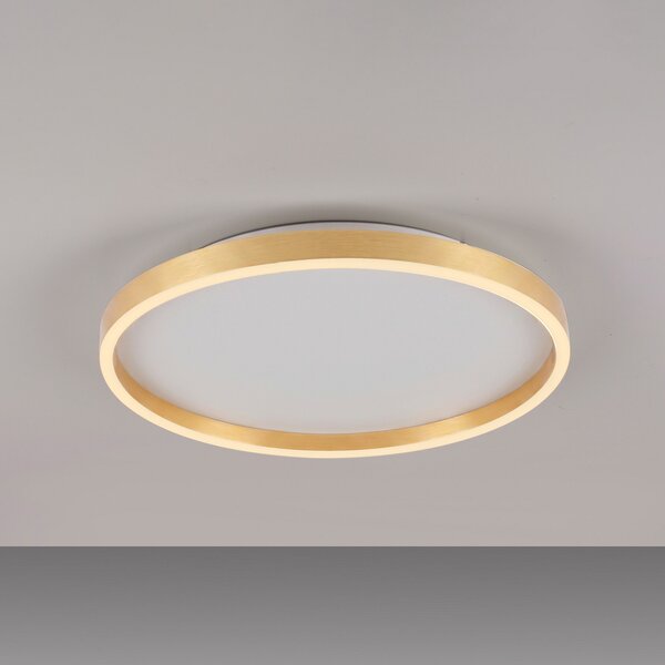 JUST LIGHT. GmbH LED stropna svjetiljka Madlen, zlatne boje, Ø 40 cm, aluminij, 3000 K, prigušiva, prigušiva, Zlato / mjed, Dnevni boravak/blagovaonica, Metal