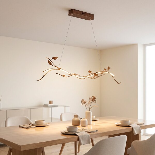 JUST LIGHT. GmbH LED viseća svjetiljka Aurelia, hrđavo smeđa, metal, 2.700 K, prigušiva, prigušiva, Smeđa / hrđa, Dnevni boravak/blagovaonica, Metal