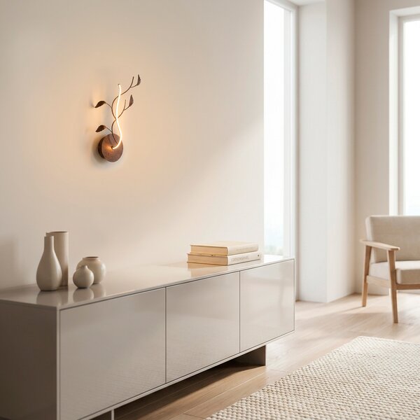 JUST LIGHT. GmbH Zidna LED svjetiljka Aurelia, hrđavo smeđa, metal, 2.700 K, Smeđa / hrđa, Dnevni boravak/blagovaonica, Metal