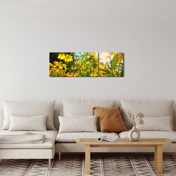Slika žutog cvijeća (sa satom) (90x30 cm)