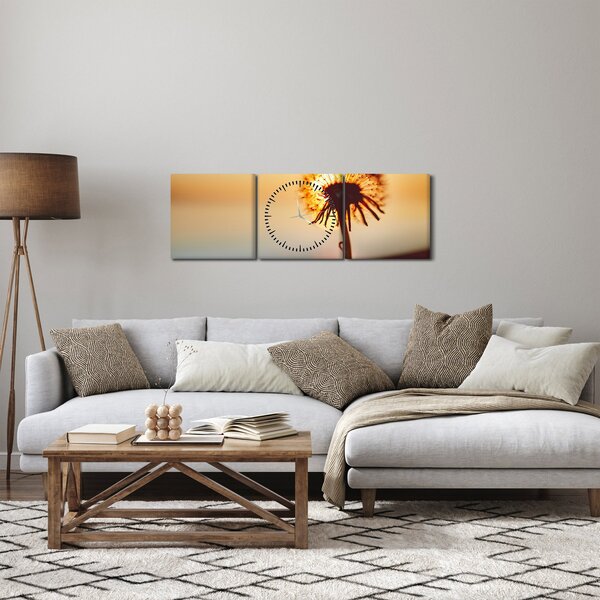 Slika Maslačak pri zalasku sunca (sa satom) (90x30 cm)
