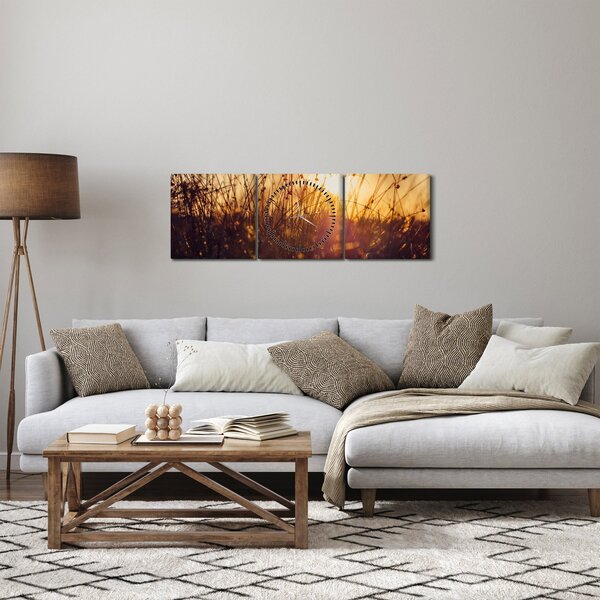 Slika polja pri zalasku sunca (sa satom) (90x30 cm)