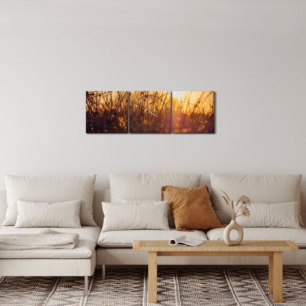 Slika polja pri zalasku sunca (sa satom) (90x30 cm)