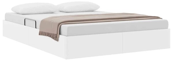Krevet s od storage Čista bijela 137 x 190 cm Umjetna koža - Bijela / 137 x 190 cm