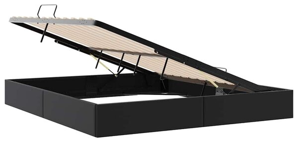 Krevet s od storage s pohranom Crna 183 x 213 cm Umjetna koža - Crna / 183 x 213 cm