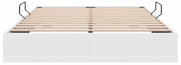 Krevet s od storage Čista bijela 137 x 190 cm Umjetna koža - Bijela / 137 x 190 cm