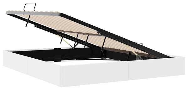 Krevet s od storage Čista bijela 183 x 213 cm Umjetna koža - Bijela / 183 x 213 cm