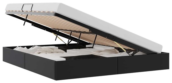 Krevet s od storage s pohranom Crna 183 x 213 cm Umjetna koža - Crna / 183 x 213 cm