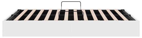 Krevet s od storage Čista bijela 137 x 190 cm Umjetna koža - Bijela / 137 x 190 cm