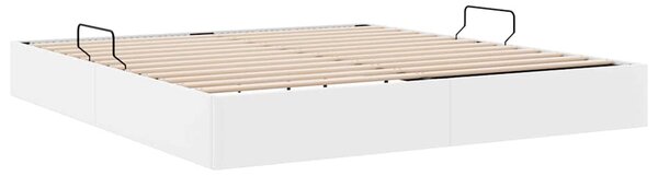 Krevet s od storage Čista bijela 183 x 213 cm Umjetna koža - Bijela / 183 x 213 cm