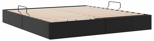 Krevet s od storage s pohranom Crna 183 x 213 cm Umjetna koža - Crna / 183 x 213 cm