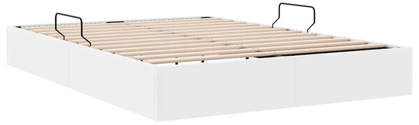 Krevet s od storage Čista bijela 137 x 190 cm Umjetna koža - Bijela / 137 x 190 cm