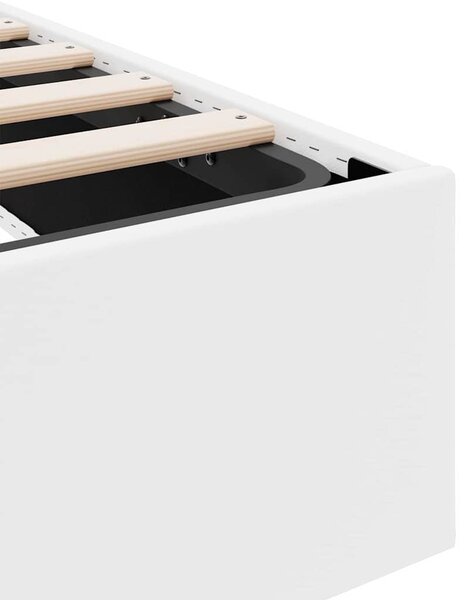 Krevet s od storage Čista bijela 100 x 190 cm Umjetna koža - Bijela / 100 x 190 cm
