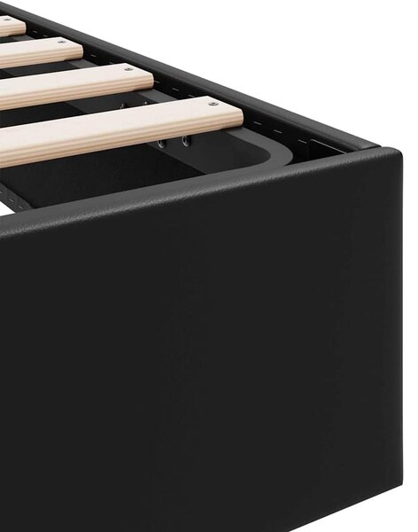 Krevet s od storage s pohranom Crna 100 x 190 cm Umjetna koža - Crna / 100 x 190 cm
