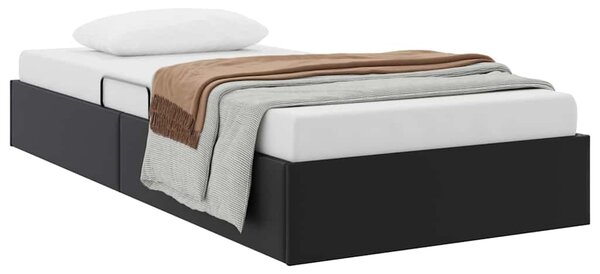 Krevet s od storage s pohranom Crna 100 x 190 cm Umjetna koža - Crna / 100 x 190 cm