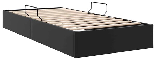 Krevet s od storage s pohranom Crna 100 x 190 cm Umjetna koža - Crna / 100 x 190 cm