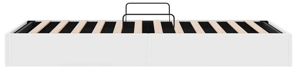 Krevet s od storage Čista bijela 100 x 190 cm Umjetna koža - Bijela / 100 x 190 cm