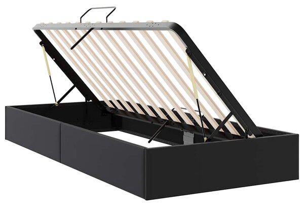 Krevet s od storage s pohranom Crna 100 x 190 cm Umjetna koža - Crna / 100 x 190 cm