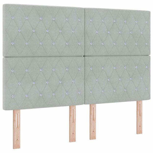 Krevet s opruga kutije Svijetlo siva 190 x 140 cm Baršun - Svjetlosiva / 190 x 140 cm