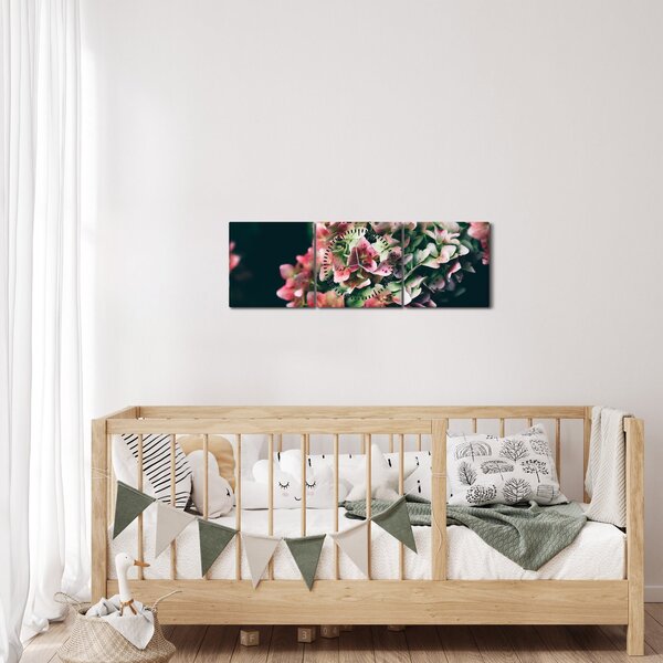 Slika - Detalj hortenzije (sa satom) (90x30 cm)