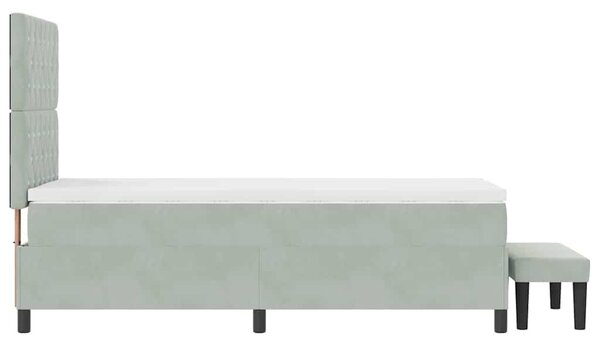 Krevet s opruga kutije Svjetlosiva 200 x 100 cm Baršun - Svjetlosiva / 200 x 100 cm
