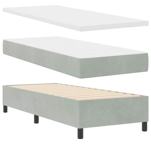 Krevet s opruga kutije Svjetlosiva 200 x 80 cm Baršun - Svjetlosiva / 200 x 80 cm