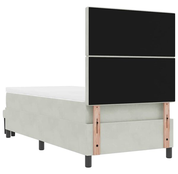 Krevet s opruga kutije Svjetlosiva 200 x 100 cm Baršun - Svjetlosiva / 200 x 100 cm