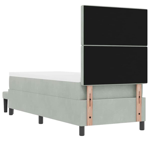 Krevet s opruga kutije Svjetlosiva 200 x 80 cm Baršun - Svjetlosiva / 200 x 80 cm