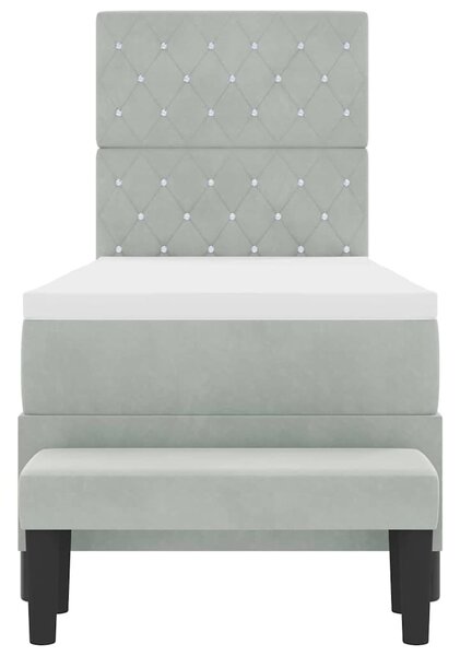 Krevet s opruga kutije Svjetlosiva 200 x 80 cm Baršun - Svjetlosiva / 200 x 80 cm