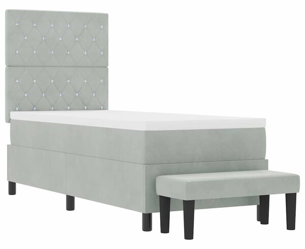 Krevet s opruga kutije Svjetlosiva 200 x 80 cm Baršun - Svjetlosiva / 200 x 80 cm