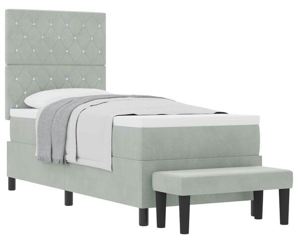 Krevet s opruga kutije Svjetlosiva 200 x 80 cm Baršun - Svjetlosiva / 200 x 80 cm