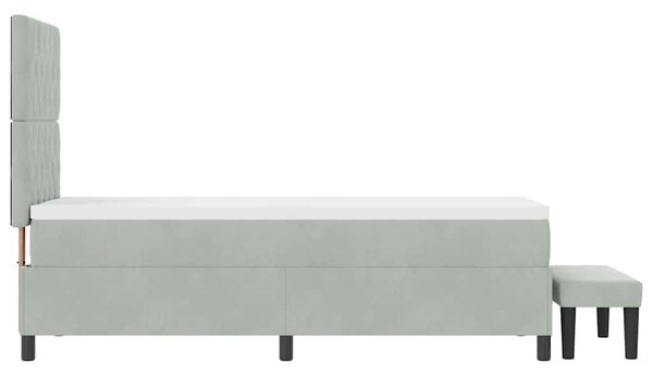 Krevet s opruga kutije Svjetlosiva 200 x 80 cm Baršun - Svjetlosiva / 200 x 80 cm