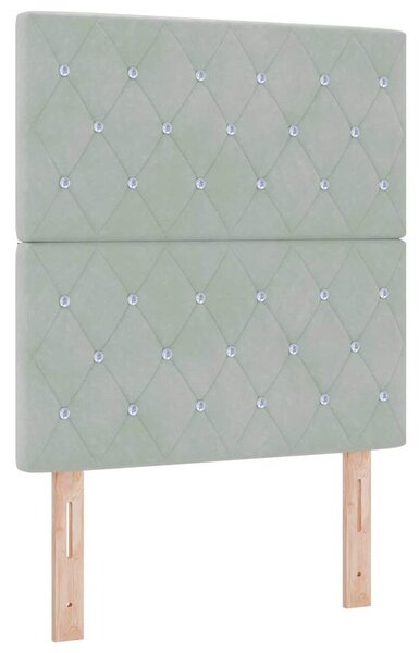 Krevet s opruga kutije Svjetlosiva 200 x 80 cm Baršun - Svjetlosiva / 200 x 80 cm