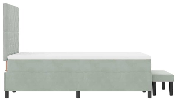 Krevet s opruga kutije Svjetlosiva 190 x 120 cm Baršun - Svjetlosiva / 190 x 120 cm