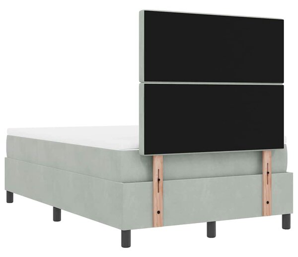 Krevet s opruga kutije Svjetlosiva 190 x 120 cm Baršun - Svjetlosiva / 190 x 120 cm