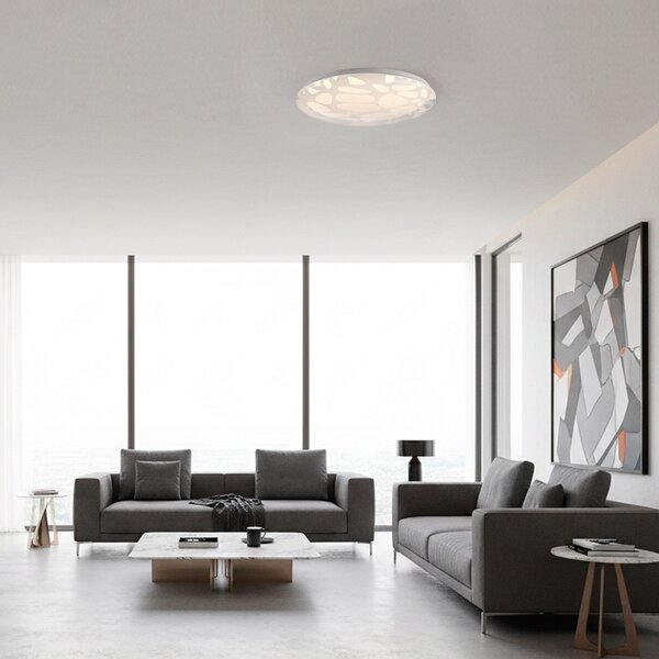 JUST LIGHT. GmbH Art Plafo 14009 LED stropna svjetiljka, bijela, željezo, daljinski upravljač, prigušiva, Bijela, Dnevni boravak/blagovaonica, Metal