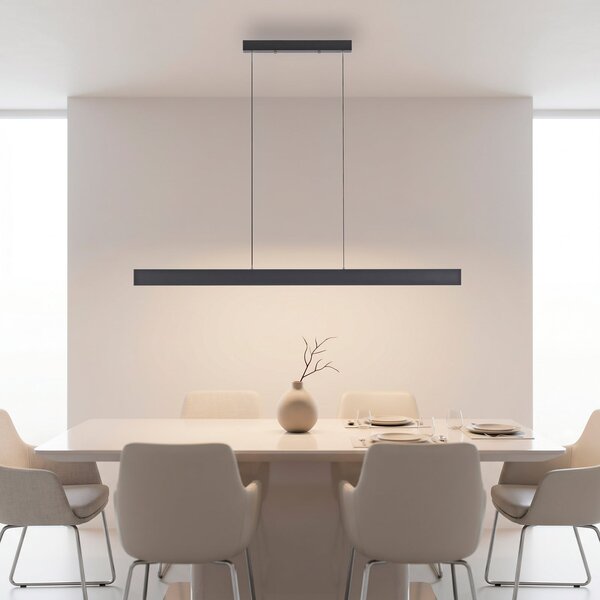 JUST LIGHT. GmbH LED viseća svjetiljka Adina, crna, metal, 3.000 K, gore/dolje, Crno, Dnevni boravak/blagovaonica, Aluminij