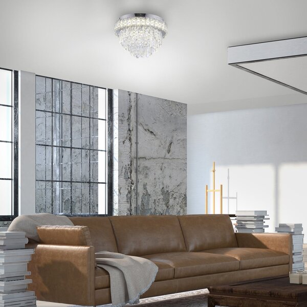 JUST LIGHT. GmbH Kulunka LED stropna svjetiljka, krom/prozirno, željezo/staklo, 4.000 K, Krom, Dnevni boravak/blagovaonica, Nehrđajući čelik